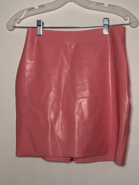 Versace Pink latex mini skirt, FW22 latex collection, IT 42